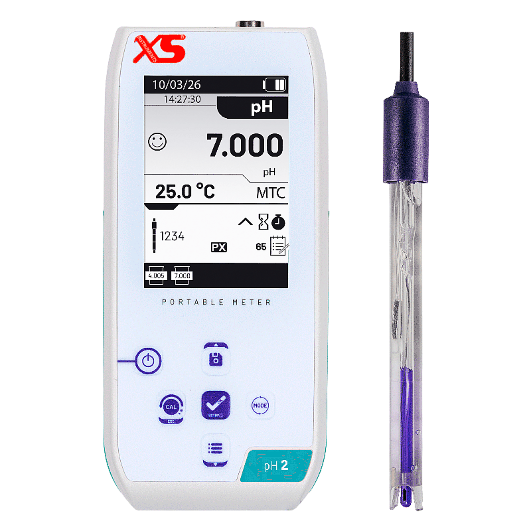 XS pH2 NEX – PHmetro Portátil Doble Canal – Electrodo 201 T DHS