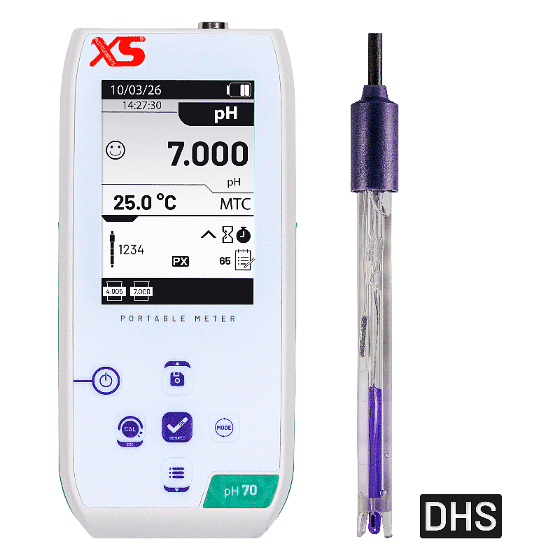 XS pH 70 NEX Food – PHmetro Portátil – Electrodo 2 Poros T DHS