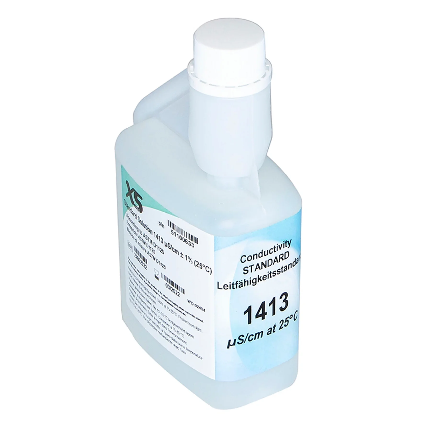 XS Solution Conductividad 1413 µS/cm ±1%/25°C, 500 ml, trazable a NIST