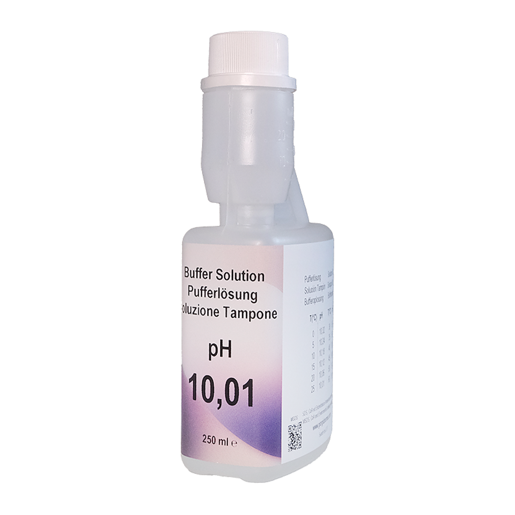 XS Solution pH 10.01 ±0.02/25°C, 250 ml, con certificado trazable a NIST (incoloro)